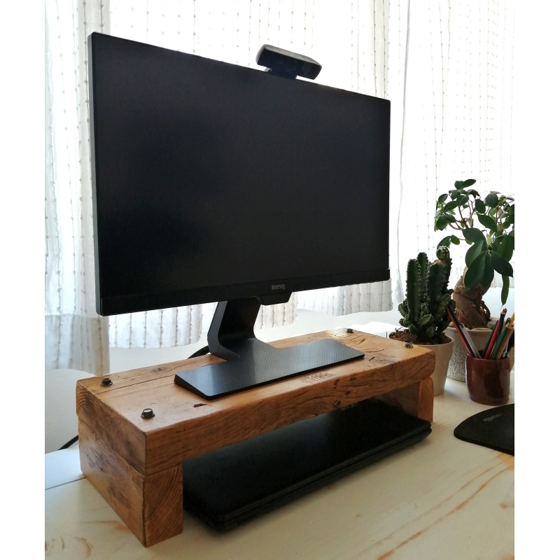 Wooden monitor stand